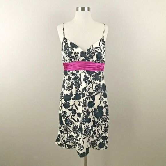 Blondie Nites Size 9 Juniors Dress Black Ivory Mini Floral Print Profess. Hemmed - Picture 1 of 5